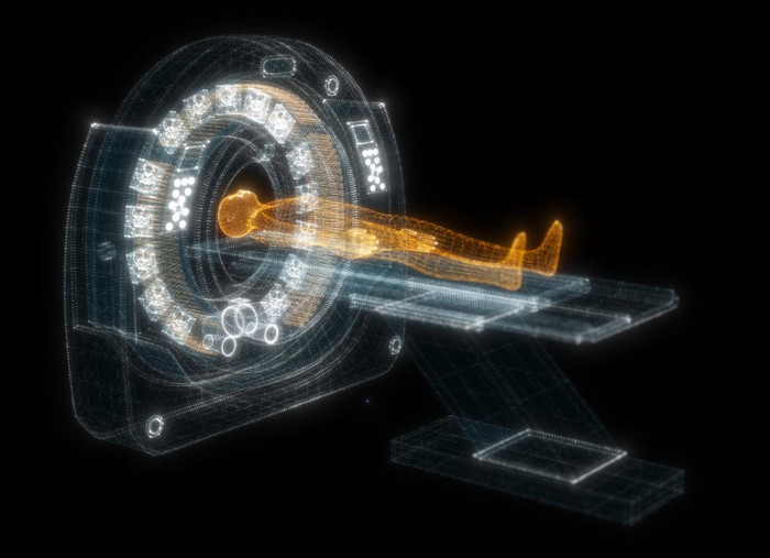 数字核磁共振扫描病人全息图医学技术概念