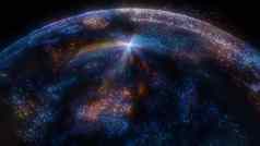 发光的球地图世界粒子