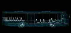 电聪明的公共汽车全息图运输生态技术概念