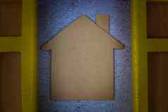 纸房子模型窗口框架背景首页保险概念