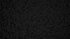 摘要六角黑色的几何表面循环黑色的黑暗最小的六角网格模式动画深午夜黑色的清洁背景光滑的黑色的六角形状