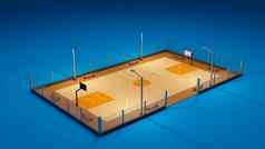 街篮球法院体育运动团队概念呈现