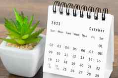 10月桌子上日历植物能木表格