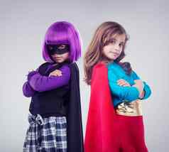 女孩公主工作室拍摄女孩穿着超级英雄恶棍