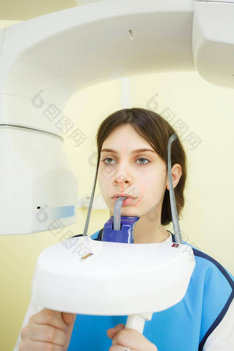 女孩保护背心x射线房间使全景图片牙齿任根设备诊所