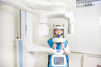 女孩保护背心x射线房间使全景图片牙齿任根设备诊所