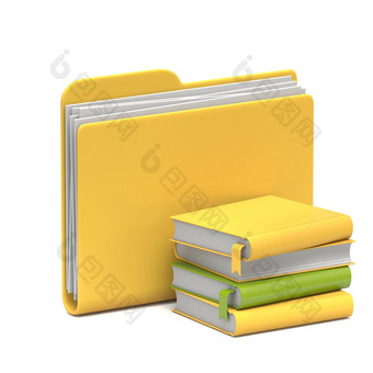 黄色的文件夹图标<strong>电子书</strong>