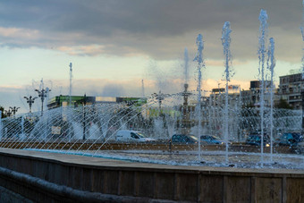 喷泉联盟广场市中心布加勒斯特联盟大道布加勒斯特罗马尼亚