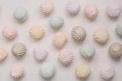 糖果柔和的彩色棉花糖糖果模式纹理背景