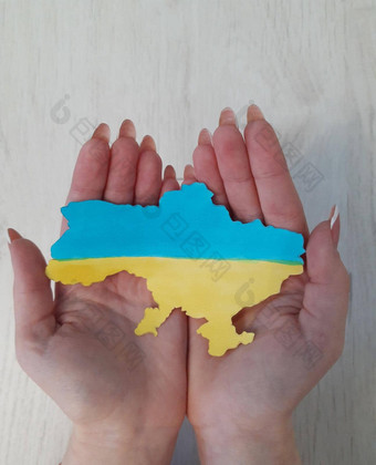 地图乌克兰手掌