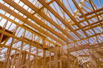 框架建筑住宅首页木屋顶桁架