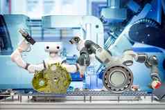 工业机器人工作自动化汽车部分聪明的工厂
