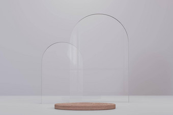 摘要背景玻璃模拟场景几何形状讲台上产品显示呈现
