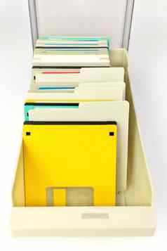 存储盒子英寸软盘磁盘背景复古的数字存储技术