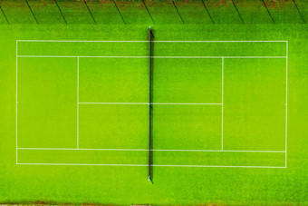 网球法院场绿色草基线蒂尼斯体育运动游戏孤立的白色背景
