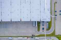空中视图分布中心无人机摄影工业物流区