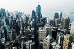 旅行钱返回时间空中拍摄摩天大楼办公室块商业建筑忙沿海城市
