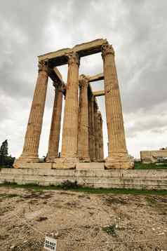 寺庙奥林匹斯山的宙斯Acropolois雅典希腊