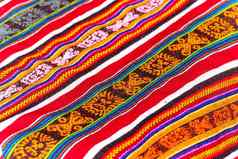 色彩斑斓的秘鲁地毯背景