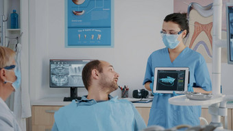 口腔团队指出假牙射线照相法平板电脑