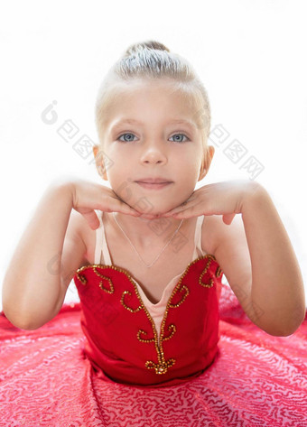 肖像芭蕾舞女演员粉红色的衣服图图相机复制空间微笑婴儿女孩做梦专业芭蕾舞舞者跳舞学校