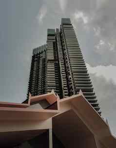泰国当代体系结构设计现代高建筑背景共存完美的