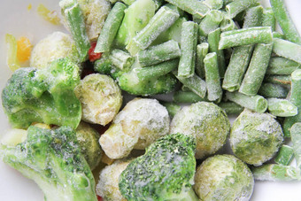 冻蔬菜关闭蔬菜冰箱冰蔬菜