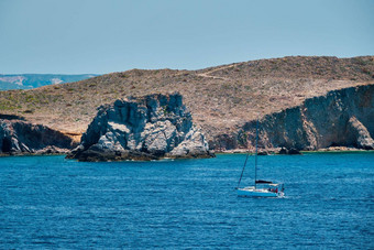 游艇船爱琴海海米洛斯岛岛希腊