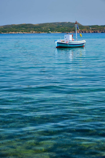 希腊钓鱼船爱琴海海米洛斯岛岛希腊