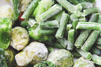冻蔬菜关闭蔬菜冰箱冰蔬菜