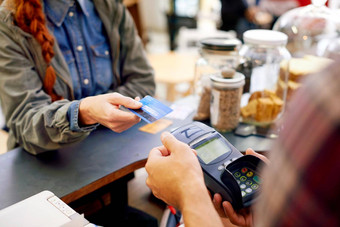 支付使容易拍摄客户支付订单信贷卡机咖啡馆