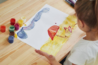 类型颜色女孩画水粉画刷学习艺术类