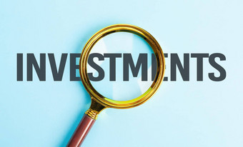 成功的业务投资投资搜索概念放大玻璃文本投资