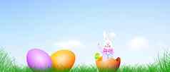 美丽的复活节背景色彩斑斓的复活节鸡蛋