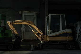 建设挖掘机黄色的颜色建设网站停完成工作度挖掘机建设设备