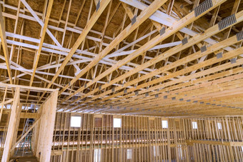 室内框架房子建设屋顶<strong>桁架</strong>建框架