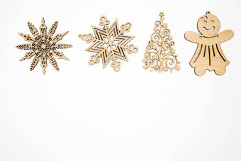 木手工制作的雪花玩具白色圣诞节背景美丽的工艺品减少生态友好的木材料生态首页装饰冬天假期装修房子自然材料