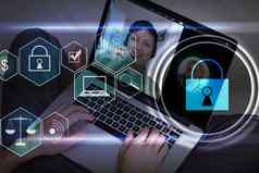 发展中网络安全系统互联网数据安全概念移动PC