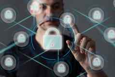网络安全概念加密数据保护反病毒软件沟通网络