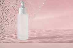 模型包装血清玻璃瓶化妆品产品设计丙烯酸肋板血清皮肤护理产品背景阴影透明质酸酸石油