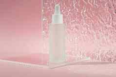 透明质酸酸石油血清胶原蛋白肽皮肤护理产品背景丙烯酸肋板化妆品液体模型透明的瓶
