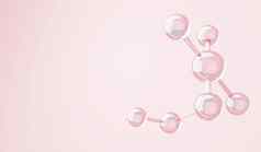 渲染简单的化学债券一边细胞分子原子离子债券分子液体下降泡沫背景共价债券生化交互