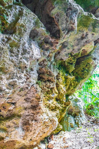 令人惊异的蓝色的绿松石水石灰石洞穴天坑天然井墨西哥