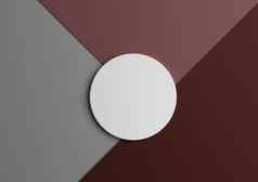 白色圆站讲台上产品显示前视图渲染最小的色彩斑斓的棕色（的）灰色的纸作文背景复制空间