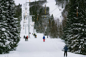滑雪电梯斯堪的那维亚度假<strong>胜地</strong>滑雪度假<strong>胜地</strong>坡滑雪电梯雪拉普兰