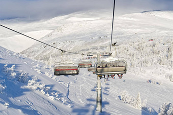 滑雪电梯斯堪的那维亚<strong>度假</strong>胜地滑雪<strong>度假</strong>胜地坡滑雪电梯雪拉普兰
