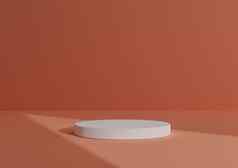 简单的最小的渲染作文白色油缸讲台上站摘要影子橙色背景产品显示三角形光指出产品