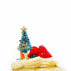 圣诞节树绉煎饼蛋糕