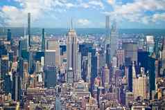 纽约城市住宅区史诗天际线视图