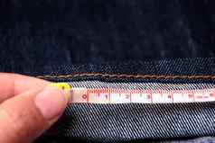 测量牛仔裤布长度测量磁带
